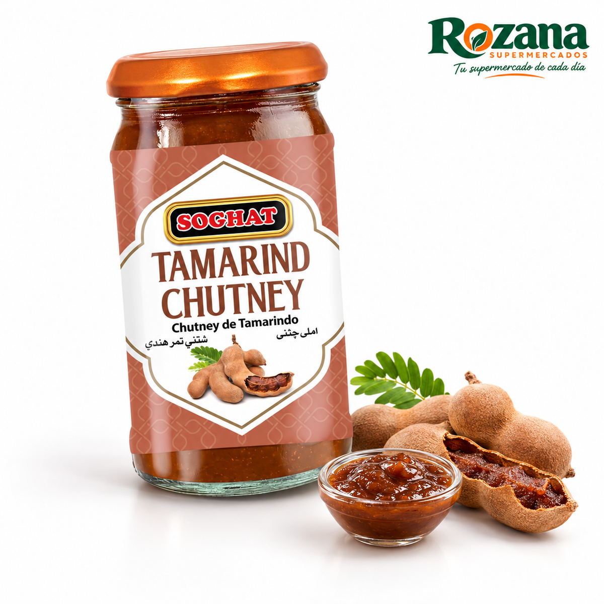 Soghat Chutney de tamarindo 400 g — presentación Rozana