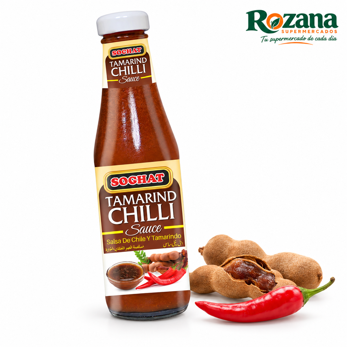 Soghat Salsa de tamarindo y chile 360 g — presentación Rozana