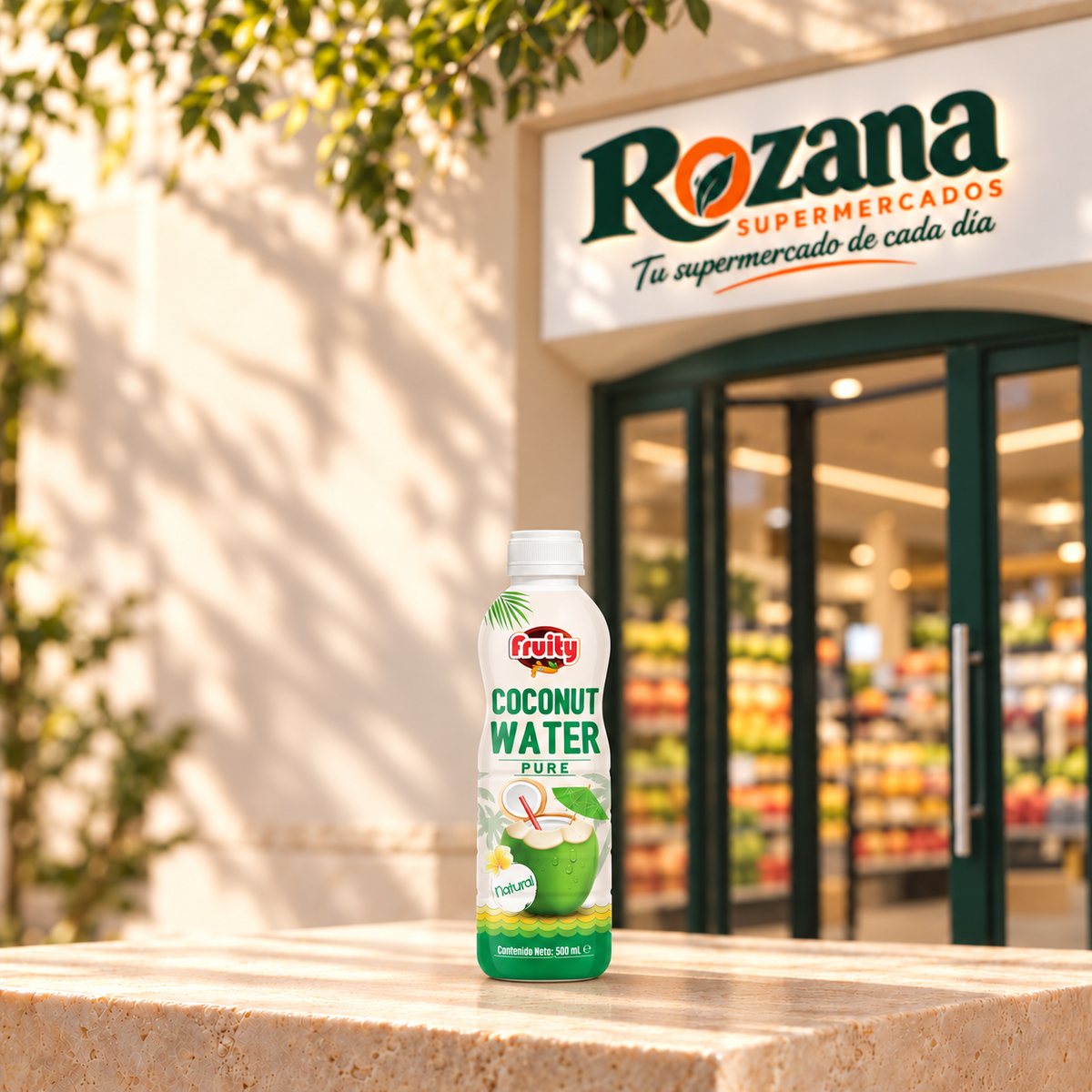 Fruity Agua de coco 500 ml · Botella — Rozana