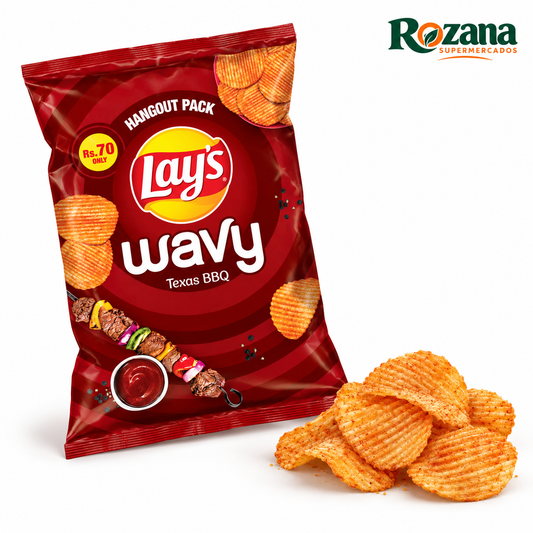 Lay’s Wavy BBQ 70 g · Pakistán — presentación Rozana